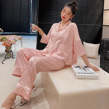 Korean Fashion Ladies Louis Vuitton Silk Pajama Set, Women's Fashion,  Dresses & Sets, Traditional & Ethnic wear on Carousell