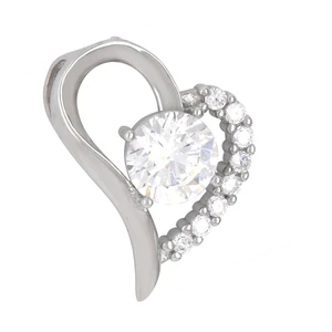 Hot Selling Women's Romantic Heart Shape Round Brilliant Cut 10k Gold Moissanite Claw Setting Necklace Pendant