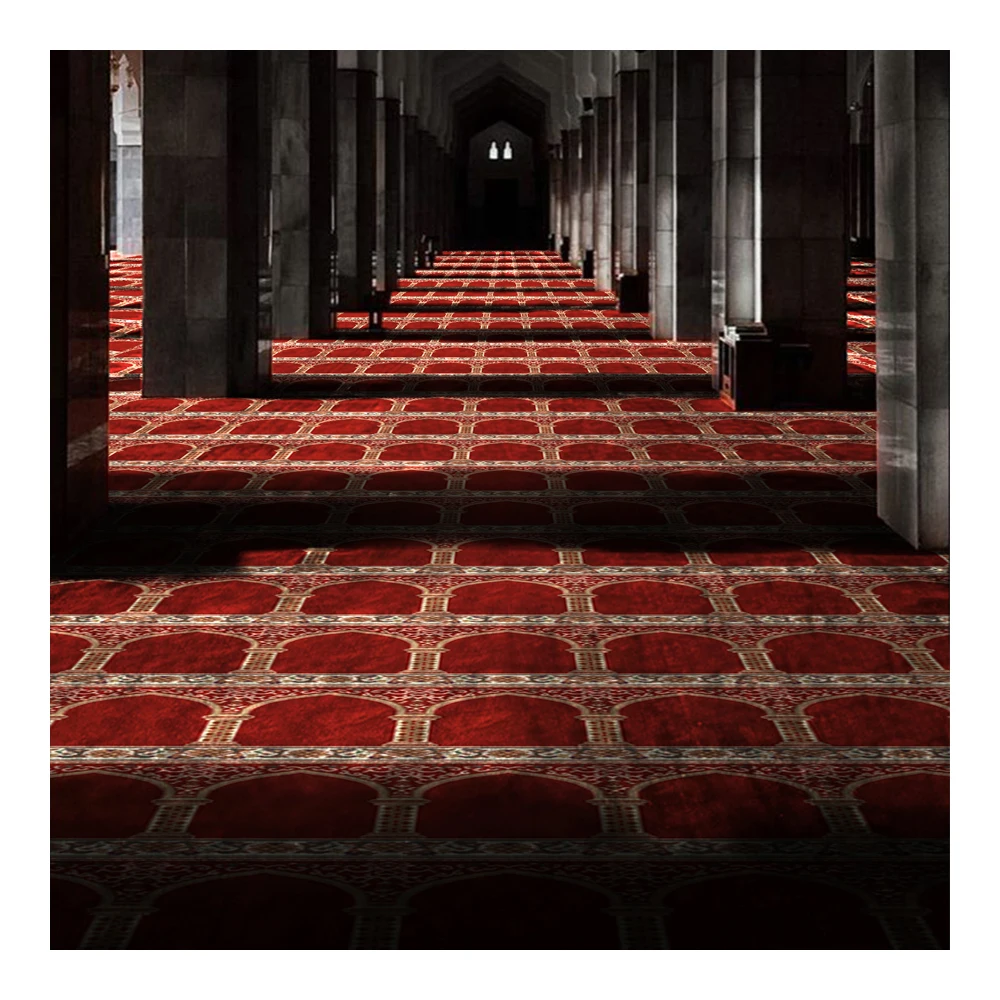 Customized Masjid Islam Carpet Mosque Roll Large Carpet Design Pakistan Mosque Muslim Carpet Factory Tapis De Priere Mosquee