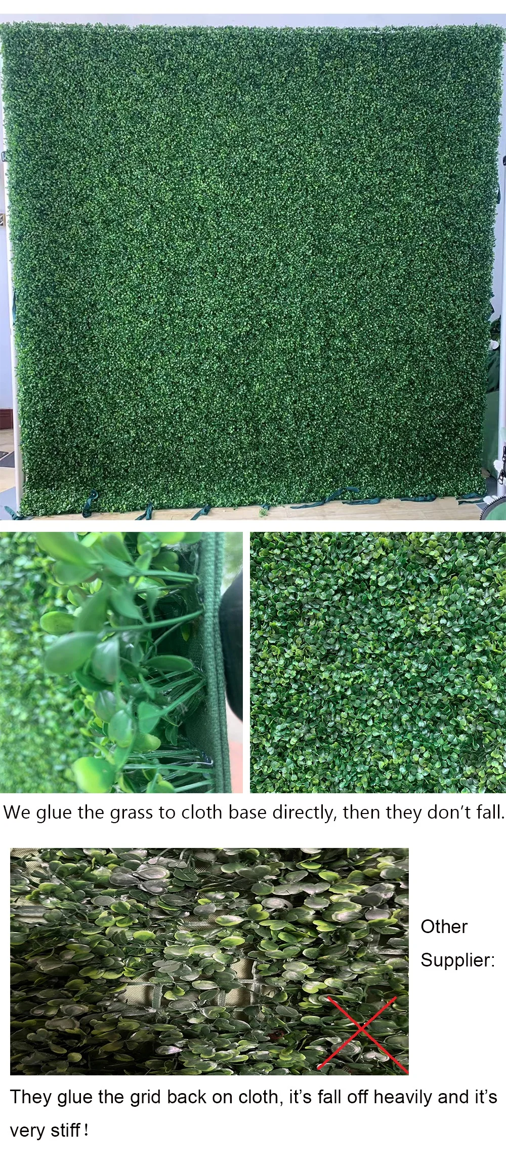 8ftx8ft Roll Up Grass Wall Decor Hot Sale Artificial Plant Wall High Quality Green Grass