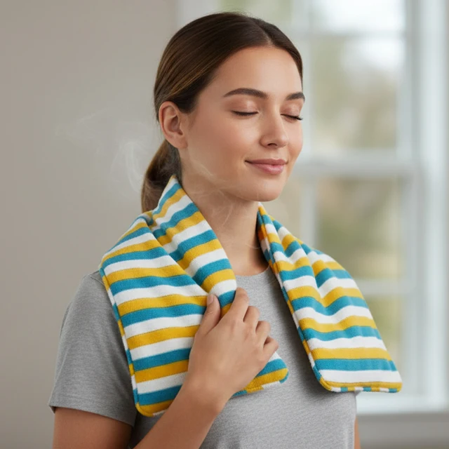 Striped Coral Fleece Microwave Neck Heat Pack