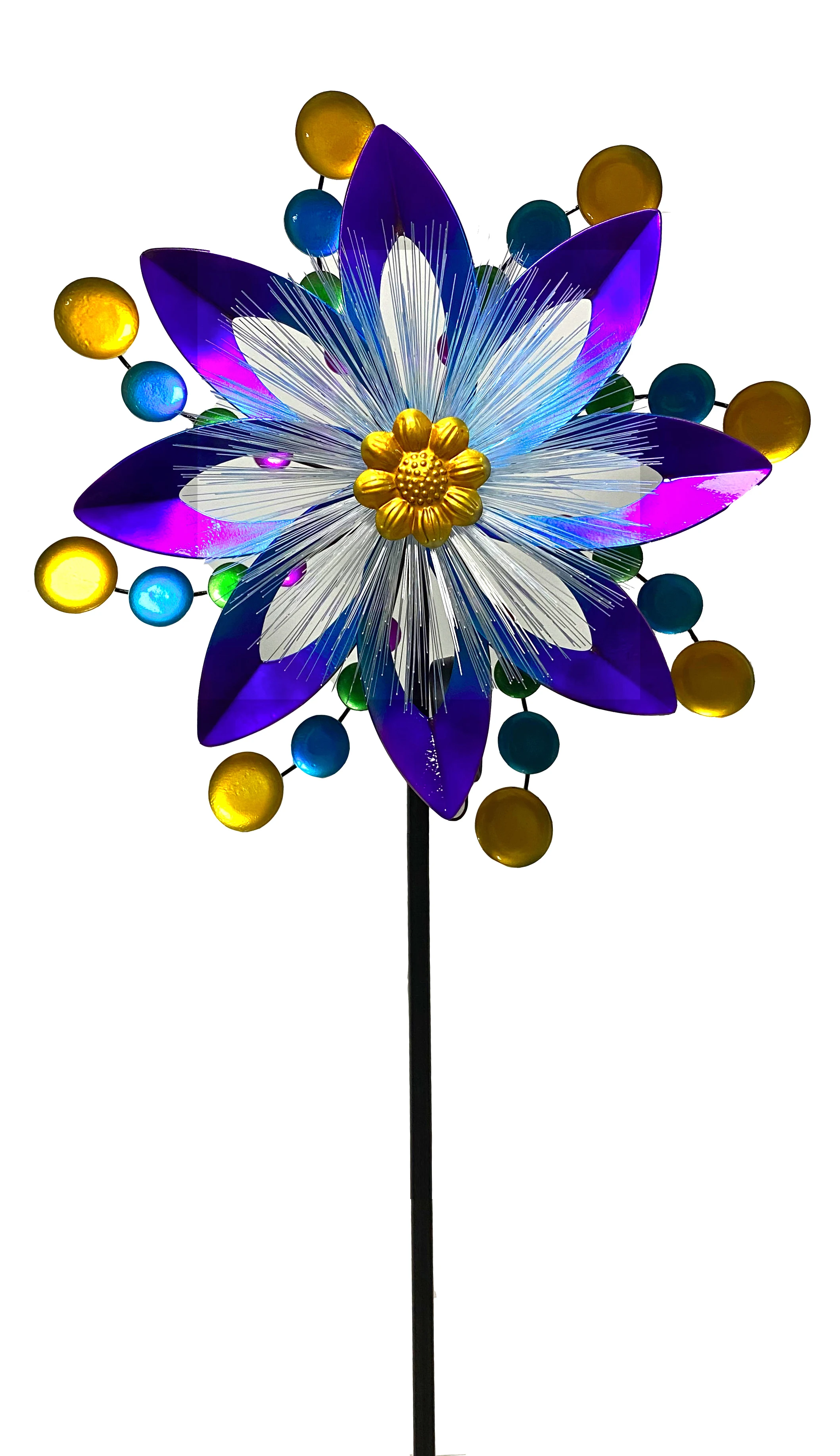 Solar Light LED Metal Decorative for Garden Wind Spinner Stake