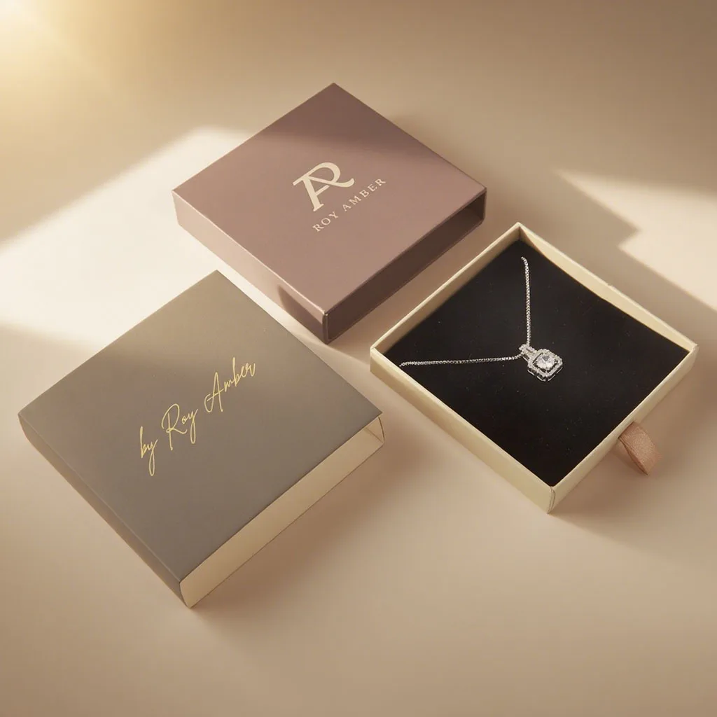 Eco-Friendly Mini Kraft Necklace Box – Custom Printed Jewelry Packaging for Women’s Gifts & Wholesale
