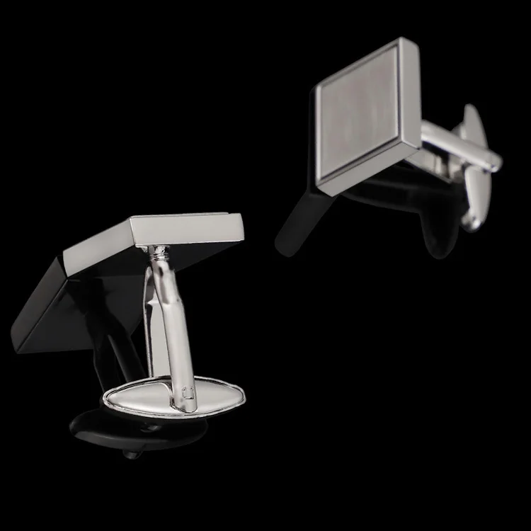 Прямоугольные запонки из нержавеющей стали с гравировкой на заказ для мужчин