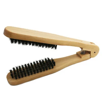 Hair Salon Bamboo Clamp Double Brush V Comb Lice Straightening Tool - Buy V  Comb Lice,Bamboo Clamp Comb,Double Brush Comb Product on 