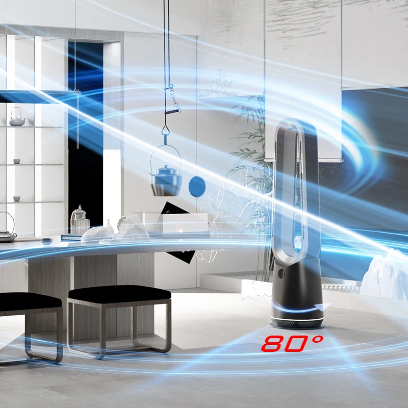 Tip-Over Protection Digital Display 4 Speed Warm Air 8h Timer Bladeless Hot and Cold Fan Ceramic Fan Heater Space Heaters