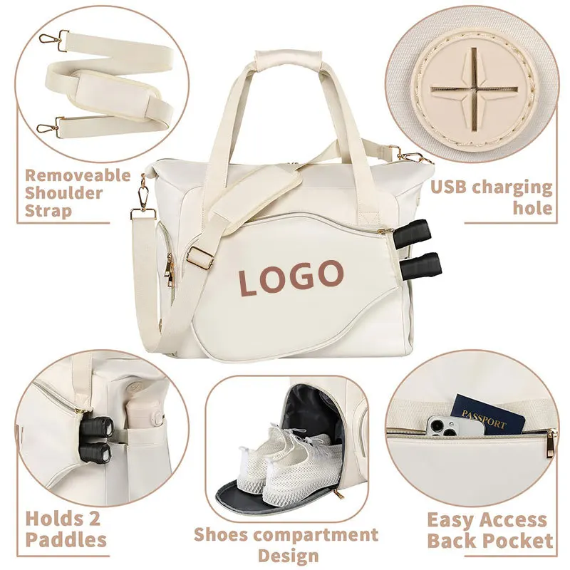 Unisex  Racket Bag with Shoe Compartment Oxford Cloth Color Customizable Capacity for Tennis & Badminton preview 2