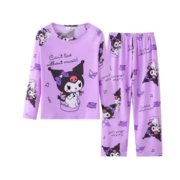 Kuromi Pajama Set Children's Autumn Winter Flannel Pajama Set Plush ...