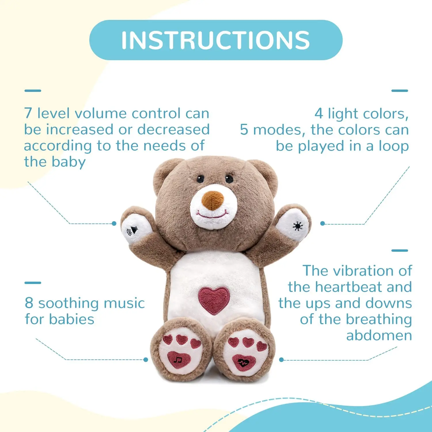 Baby Sleep Soother,Newborn Essentials Baby Stuff Toys Sound Machine For