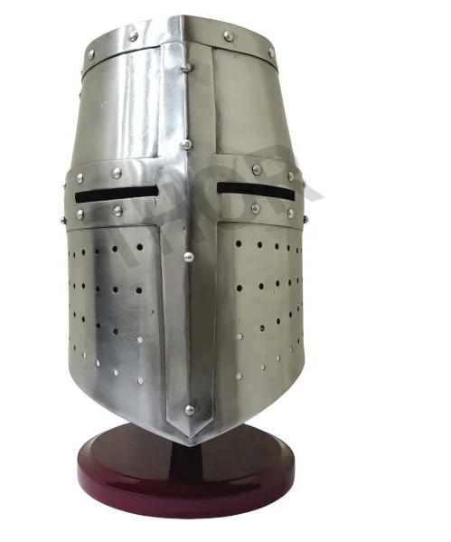 Details about   Medieval Armor Crusader Templer Helmet Reenactment Sca Larp Costume Helmet 