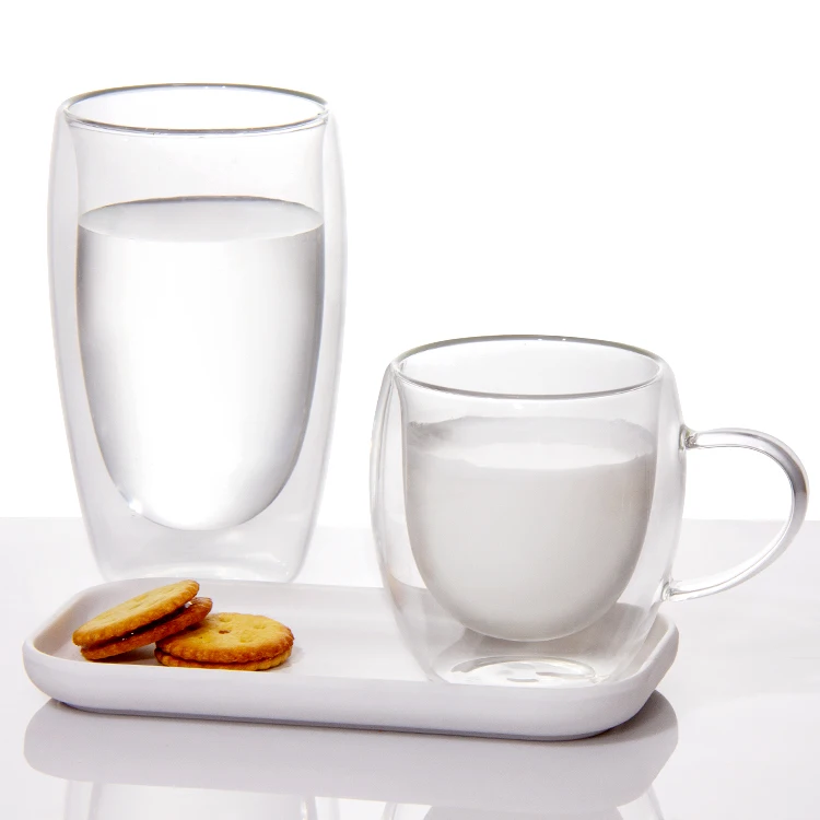 Isolierte Deck-farbgläser Tee-kaffee-wand-schicht Doppelglas-tasse