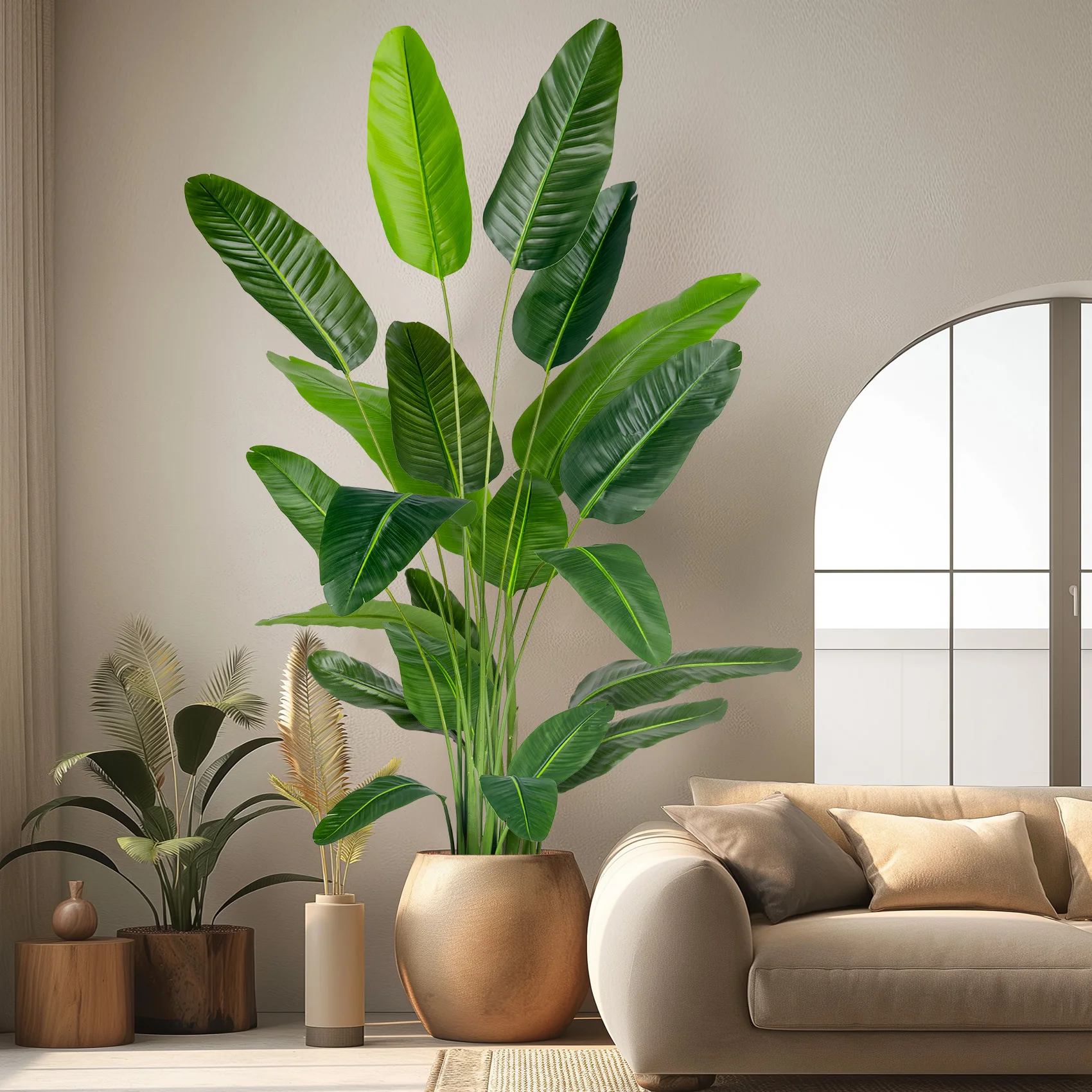 Artificial plants traveler's banana palm trees indoor decorative faux plants home hotel garden decor