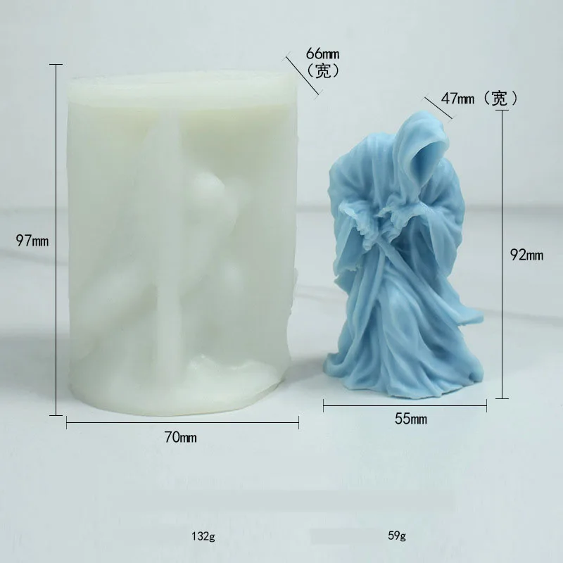 Mysterious Knight Designed Eco-Friendly Silicone Molds Irregular Shape for Human Character Candle Plaster Figures Cake