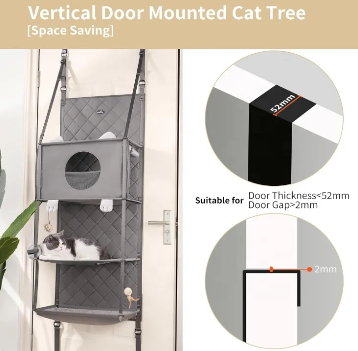 New Arrival Hanging Cat Tree Door Mounted Climber Cat Hammock Climber Cat Wall Perch Furniture  for Indoor