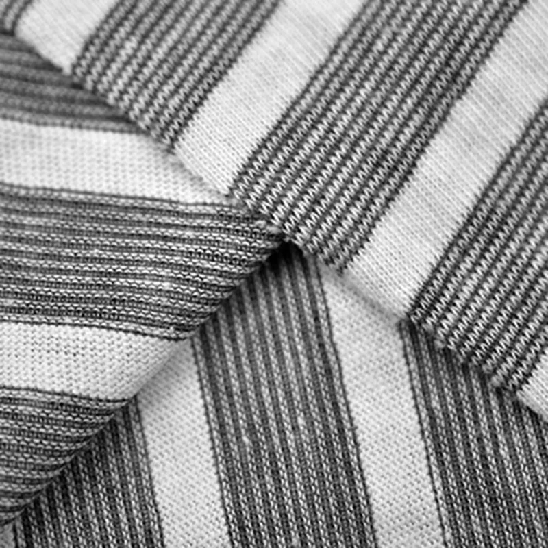 Spring and Summer Cotton Linen Striped Single Jersey Fabric Yarn-dyed in Stock