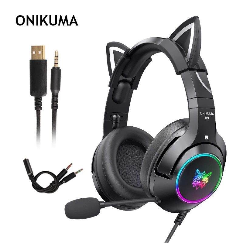 Gaming Headsets Girl Headset For Xbox One ONIKUMA K9 Black