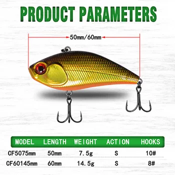 Vibro Lure with Rattle Beads Sinking Full-Water-Column 75g/145g Multi-Color Bass Artificial Bait Wholesale – Lure – view 3