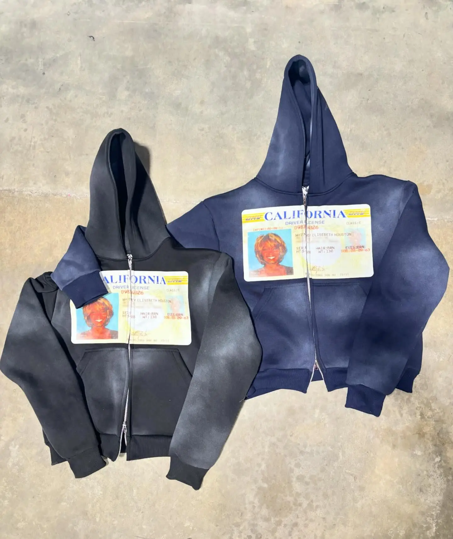 Hoddie Men Custom Heavy Weight Distressed Sun Faded Double Zipper Screen Print Vintage Acid Wash Hooded Sweatshirt Hoodie Unisex gallery 4