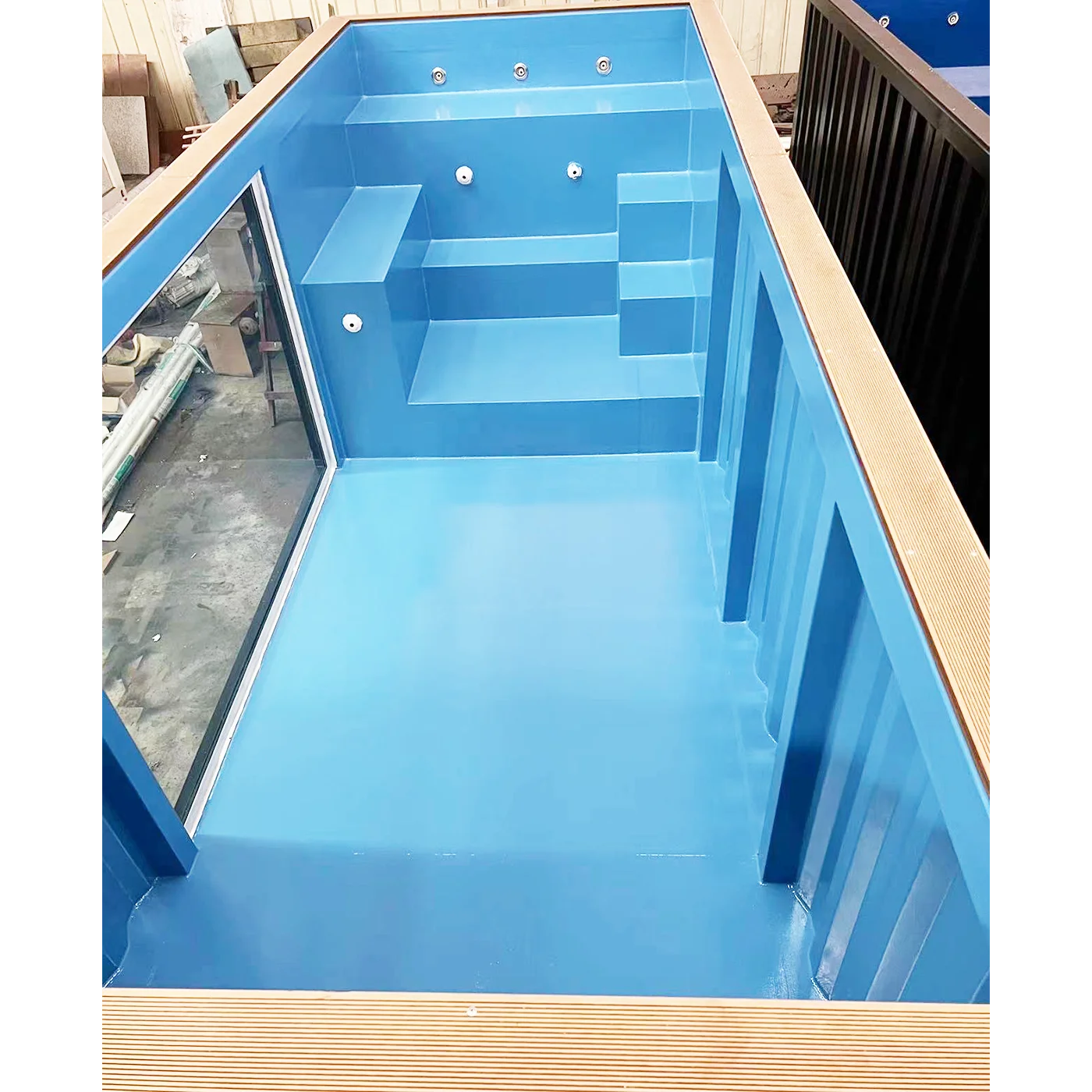 Large 20ft 40ft Shipping Container Pool Glass Family Metal Pools ...