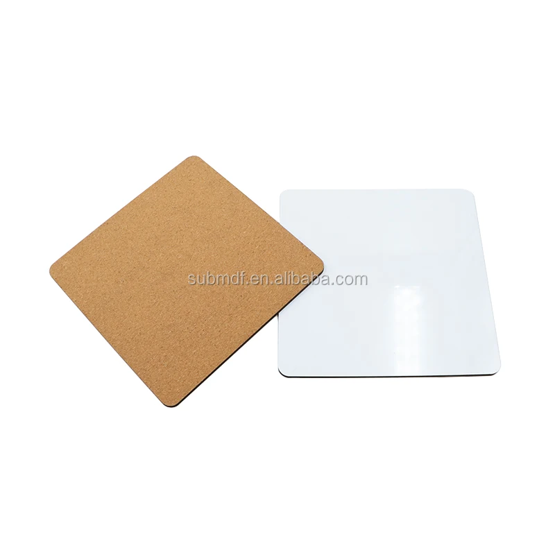 Sublimation Coasters Blanks Cork Back MDF Sublimation Blanks Bulk MDF Subliamtion Product Wood Hardboard Coasters Sublimation Square Coaster Blank