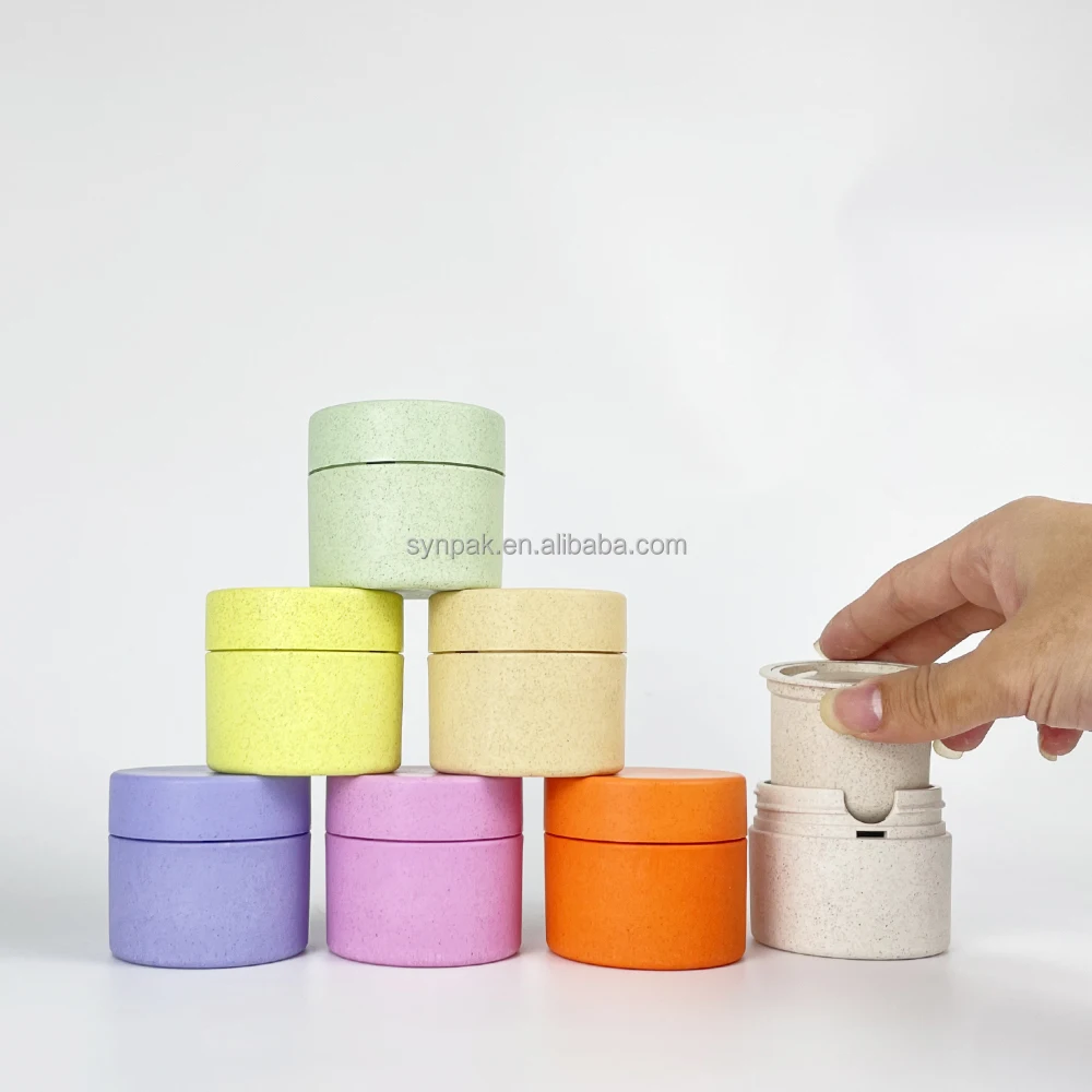 50ml Wheat Straw Material Environment Cosmetics Container Protection Simple Fashionable Refillable Lotion Face Cream Jars