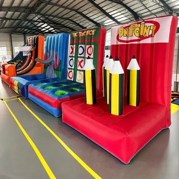 High Quality 4-in-1 Inflatable Sport Games Carnival Popular Multi-Sports Play Ring Toss Basketball Hoop School Playground Family