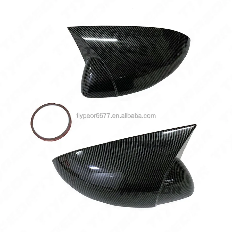 product tiypeor glossy black add on side mirror covers cap for renault megane 4 mk4 2016   2020   car exterior mirror accessories-7