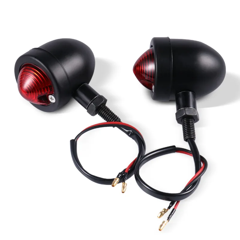 Motorrad Blinker Bullet Style - Chrom/Bernstein, 10mm Gewinde - Für Harley Chopper & Cafe Racer