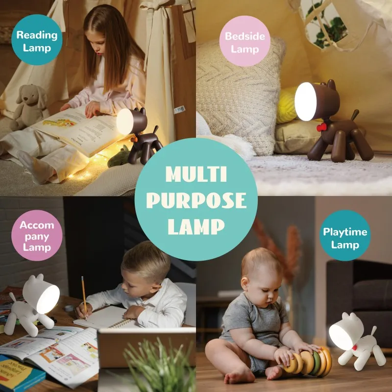 Janpim Customized Versatile Living Room Standing Dog Reading Night Light Cute Toy Puppy Lamp for Kids Touch Sensor