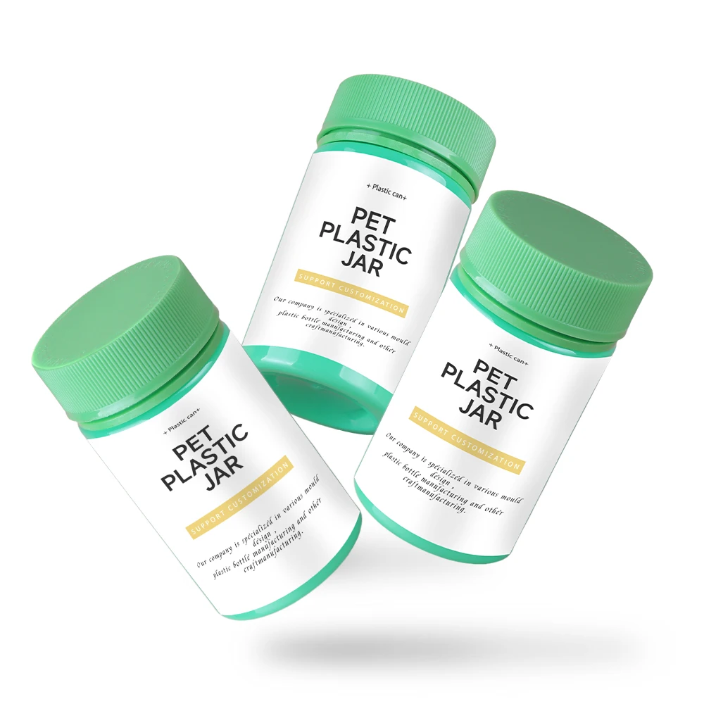 Pots ronds en plastique PET recyclables de qualité alimentaire pour soins de la peau et cosmétiques avec couvercles