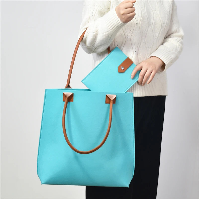 Ladies Women Handbags Felt Shopping Tote Bag Leisure Felt Fabric Bag