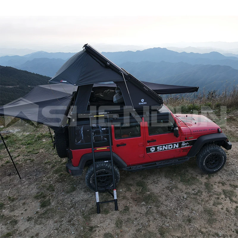 Lightweight Rooftop Tent Black 4 5 Person Hardshell Roof Top Tent Light for Camping Cars Rooftop Tents for Sale