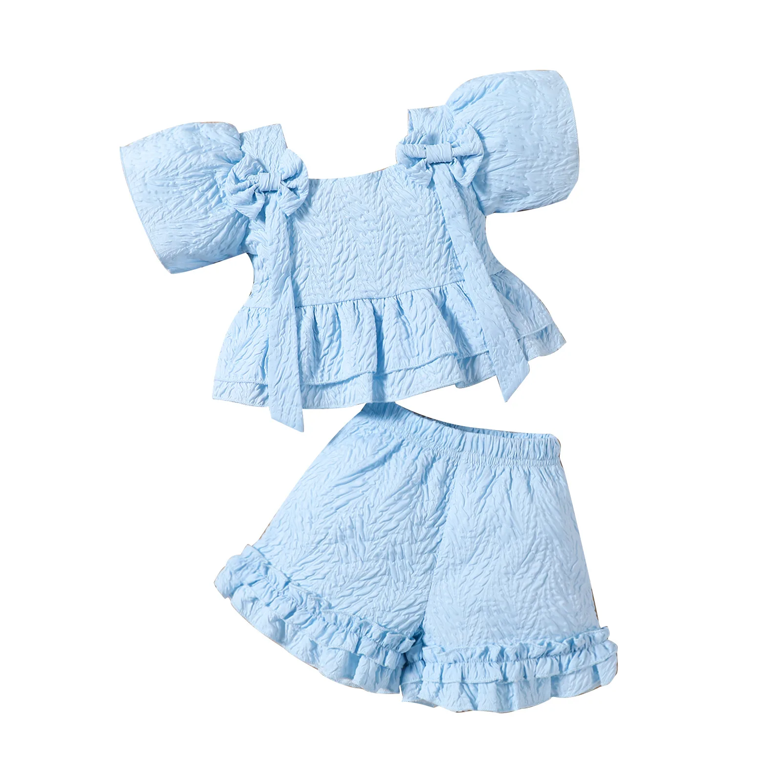 Summer Beautiful 2 Pieces Set Without School Clothes for Sexy Baby Girls Photo