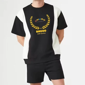 Factory Custom High Quality Shorts Set 100% Cotton T Shirt Set Casual 2 Pieces Shorts Set For Men