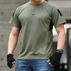 YINREN Men's O-Neck Casual T-Shirt 100% Polyester Woven Fabric Blank Design Anti-UV Breathable Quick-Dry