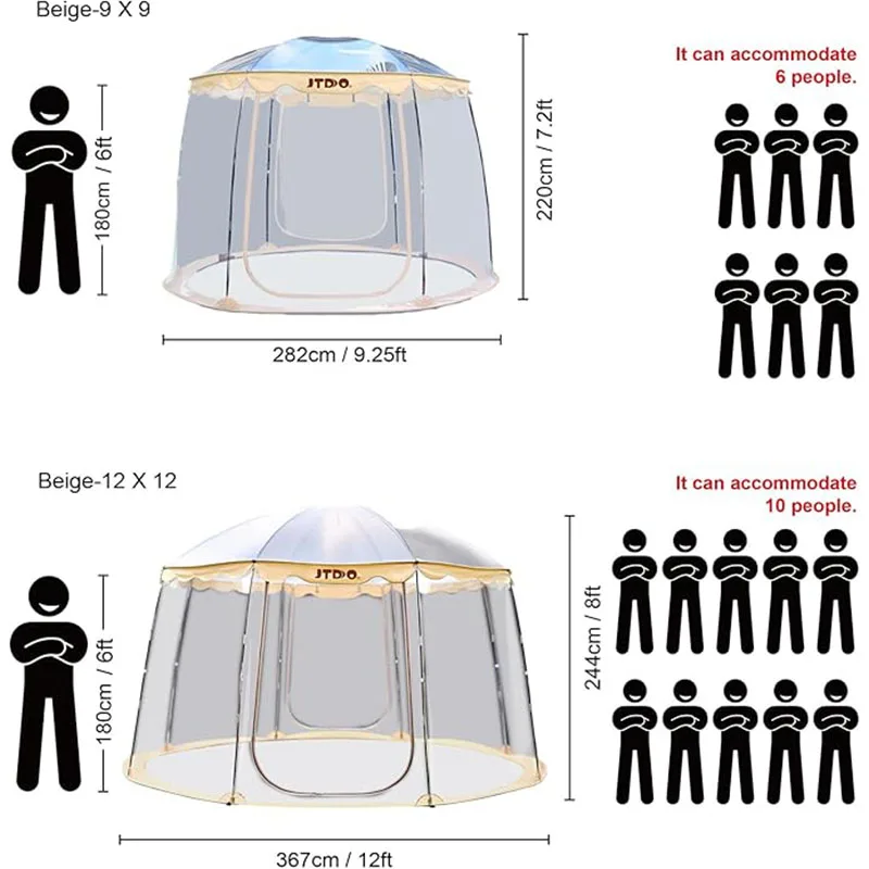 Winter Custom Waterproof Canopy Pvc 4-Person Capacity Outdoor Waterproof Gazebo 4-6 Person Igloo Dome Room Instant Bubble Tent