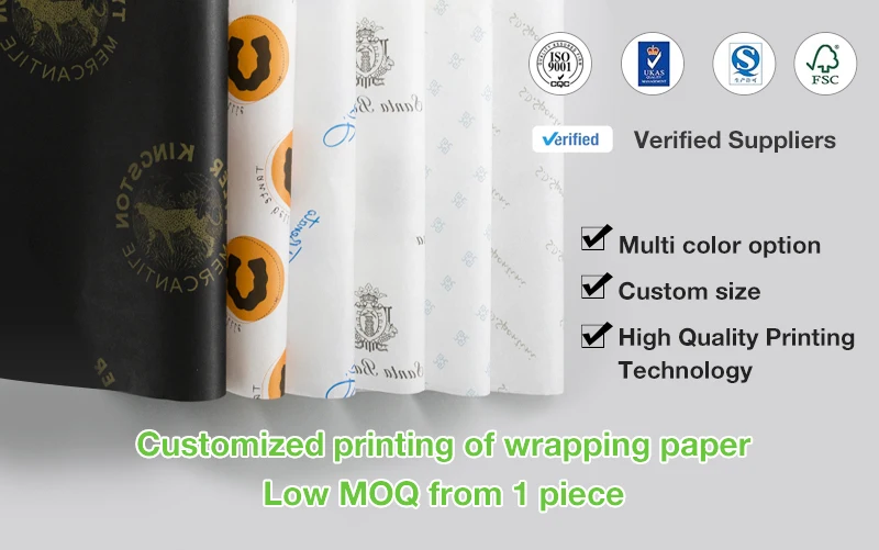 Custom Logo Printed Tissue Paper / Gift Wrap / Wrapping Paper Sheets ...