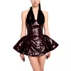 Bettergirl 2026 Ramadan Unique design bead strap hanging neck fluffy party dress