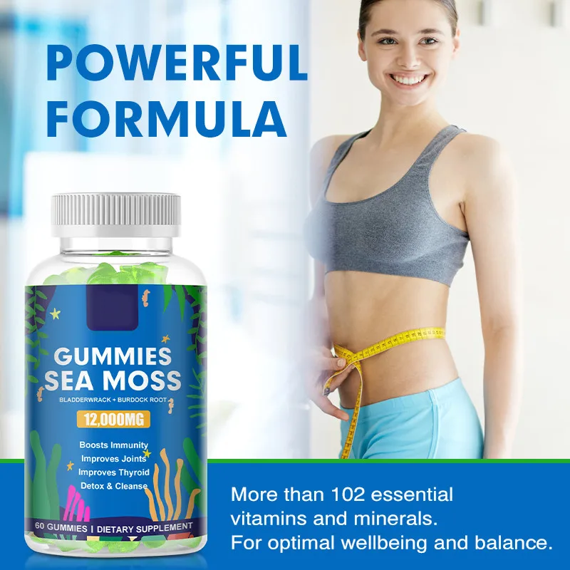 Private Label Vegan Sea Moss Gummies For Immune System 30 Counts Seamoss And Bladderwrack Gummies Gummi Vitamin supplier