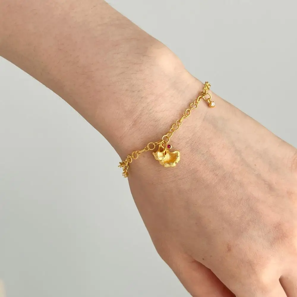 KAKODIY gold-plated personalized luxury custom 925 sterling silver women's flower pendant bracelet detail 9