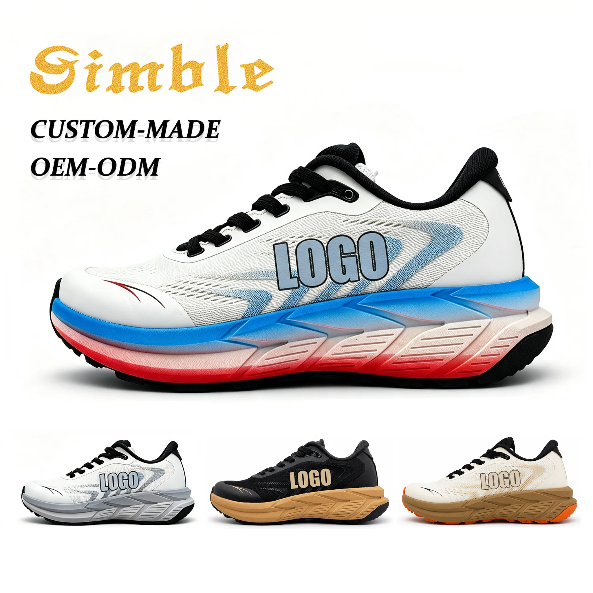 New Lace-up Anti-Slip Light Weight Cushioning Running Shoes Designer Custom Logo Soft Men Casual Sports Shoes