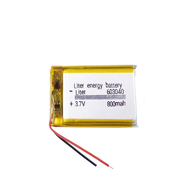 Factory Rechargeable 603040 Li-Ion Battery 3.7v 800mah
