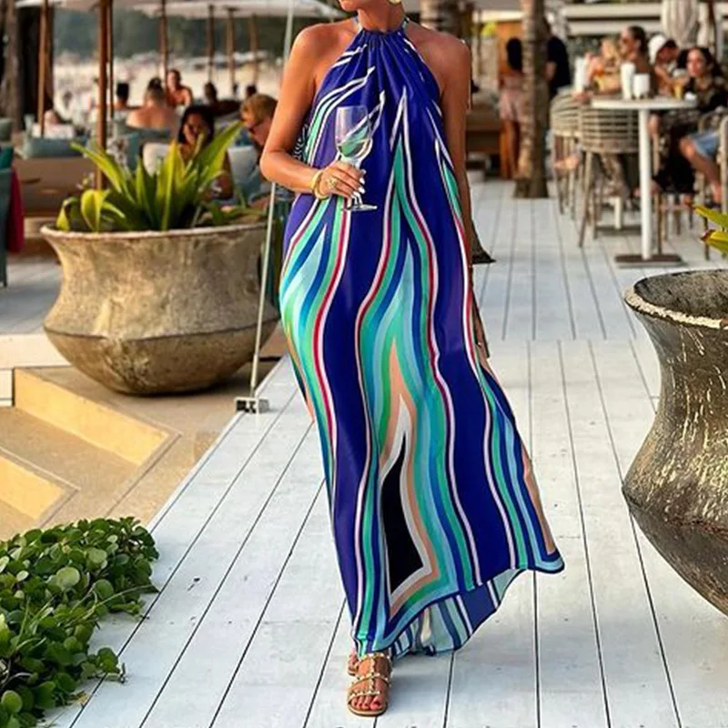chinese dress ladies Lianna Stripe Maxi Dress