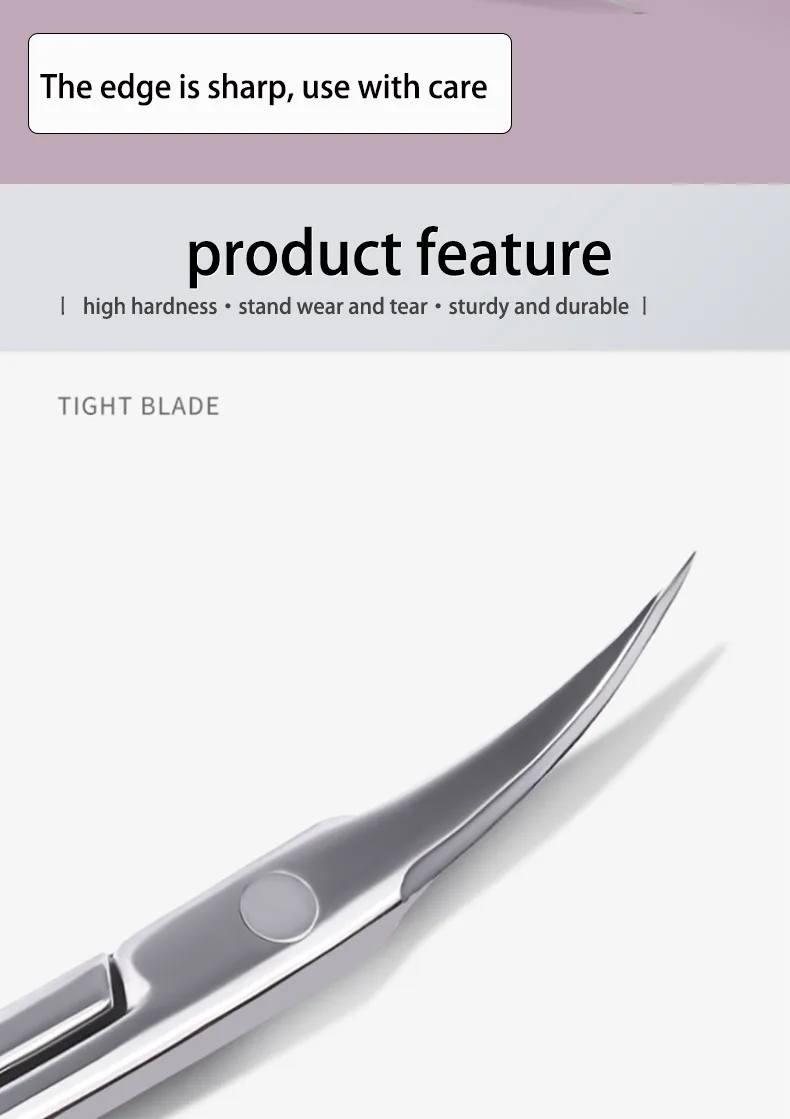 product original factory professional curved tip dead skin remover cuticle nail scissors-6