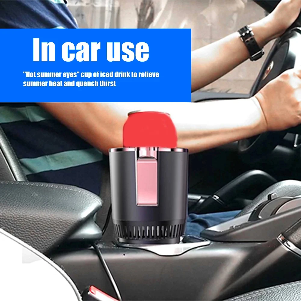 DC12V Smart Cup Mug Holder Summer Drink Car Armrest Console Cooler and Warmer Beverage Tumbler with Heating Cooling Features