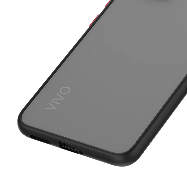 2023 Hot Sales Color Button Frosted Smoke Skin Feel Case for Vivo Y21