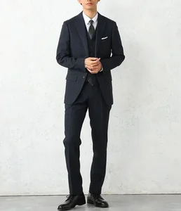 2026 Classic Navy Single Breasted Blazer Men's Suit New Fashion Business Casual With Button Closure Woolen Cool Popular Design