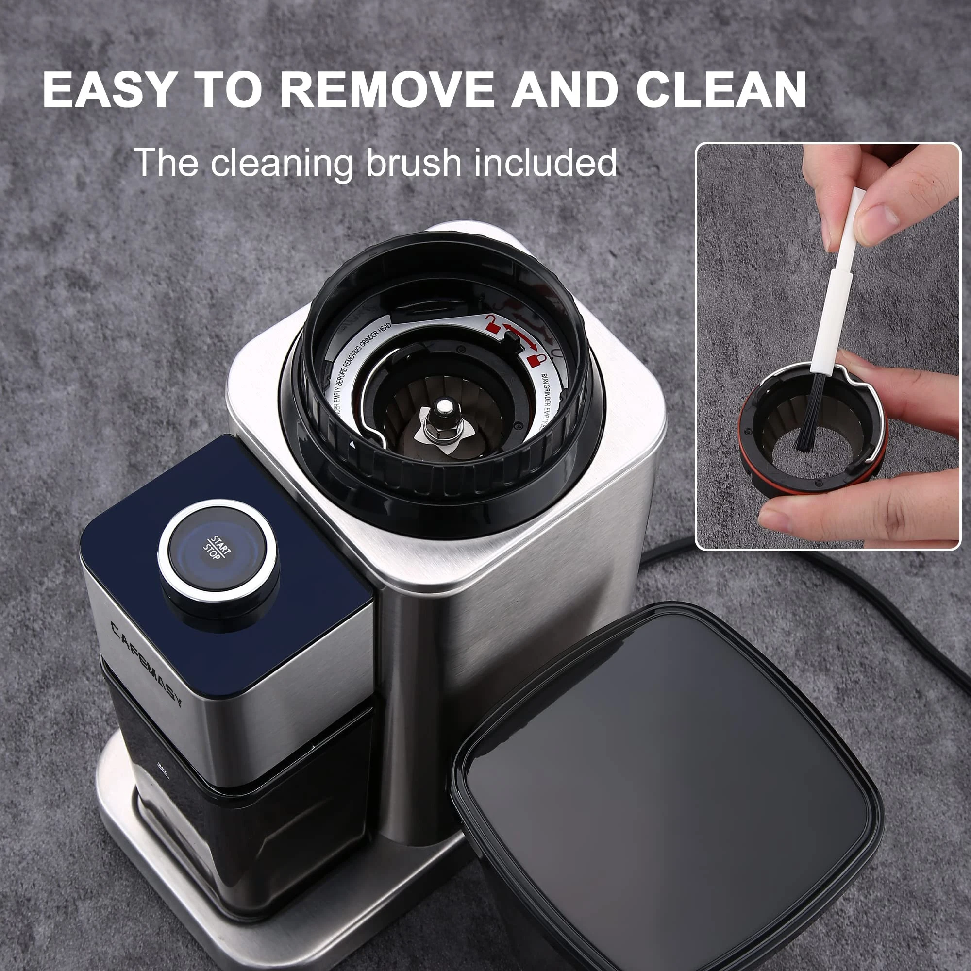 Antistatic Conical Burr Coffee Grinder With 24 Grind Settings