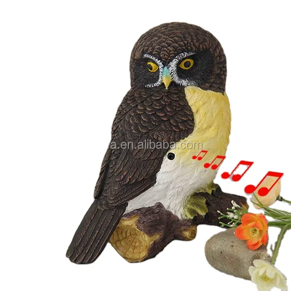 motion sensor decor owl statue resin crafts,Popular Polyresin owl outdoor statue garden