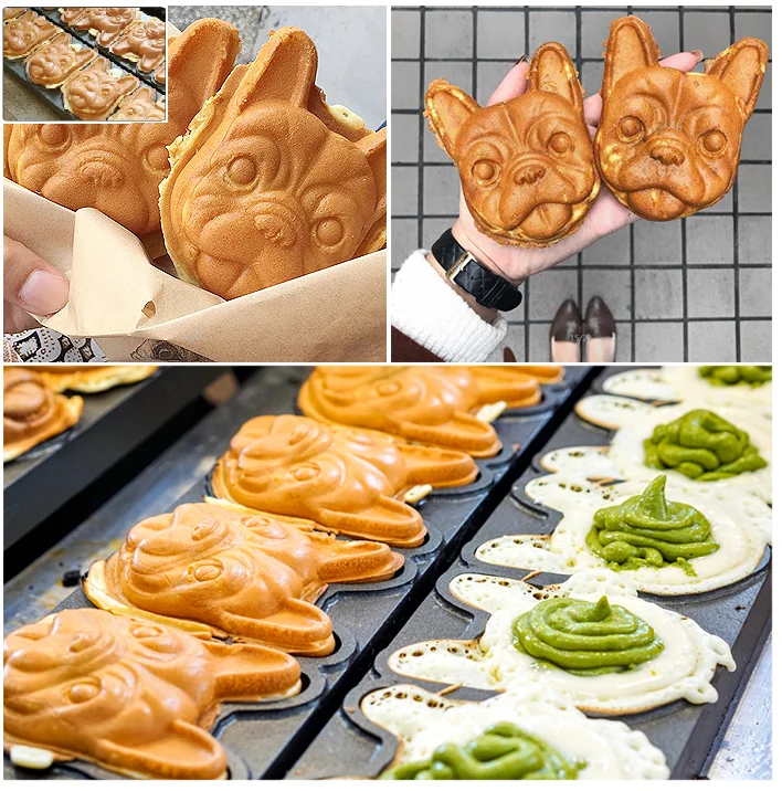 Bulldog Waffle Maker Dog Head Shape Waffles for Home